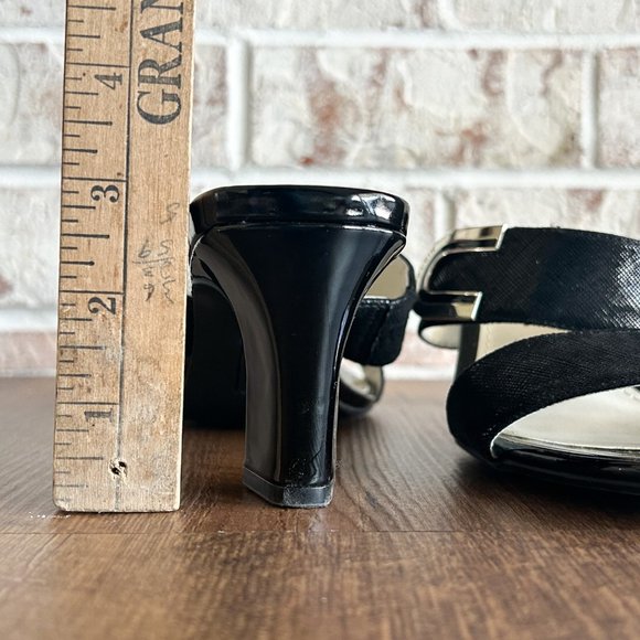 Black Womens Sandals, Strappy Heels 9M Summer Sandals, Black Sandals Anne Klein - Picture 9 of 10